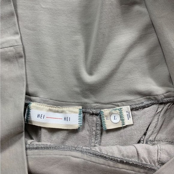 Anthropologie Hei Hei Grey Linen Wide Leg Pants - Picture 6 of 11